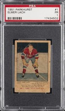 1951 PARKHURST #1 ELMER LACH ROOKIE RC PSA 1