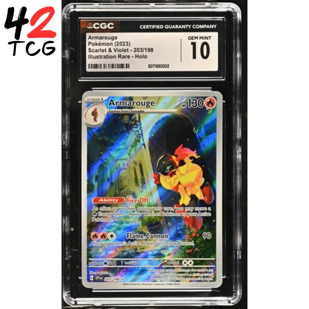CGC Gem Mint 10 Armarouge 203/198 Pokémon Scarlet & Violet Base Set SVI EN