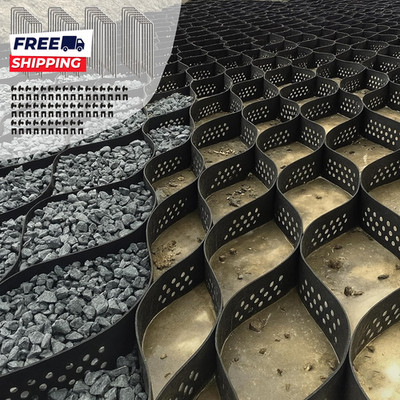 40FT Gravel Driveway Grid   HDPE Geocell Ground Stabilizer  1990 Lbs/Sq Ft Load
