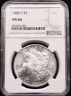 1880 S Morgan Silver Dollar NGC MS66