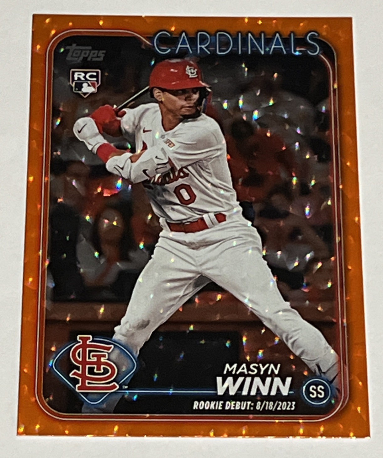 2024 Topps Update Series #US272 Masyn Winn Rookie Debut /299 Orange Crackle