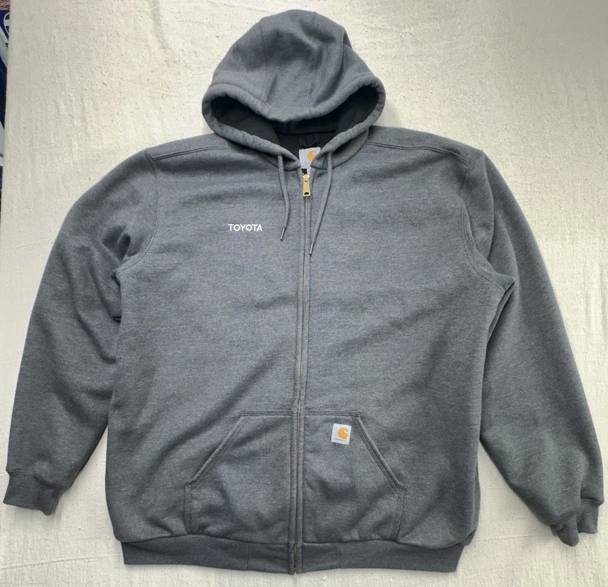 Carhartt Toyota Thermal Lined Full Zip Hoodie Jacket Gray XL Tall