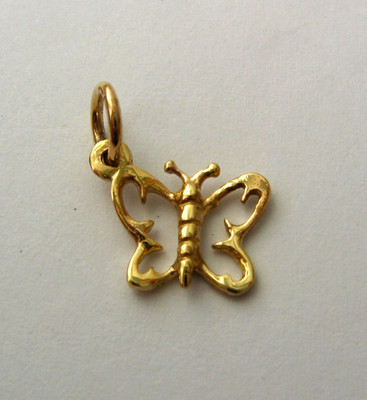 GENUINE SOLID 9ct Yellow GOLD  3D  BUTTERFLY Insect Charm/Pendant