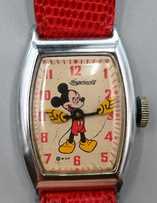 Vintage Mickey Mouse Micky Maus Uhr Ingersoll Armbanduhr vermutlich 40er Jahre