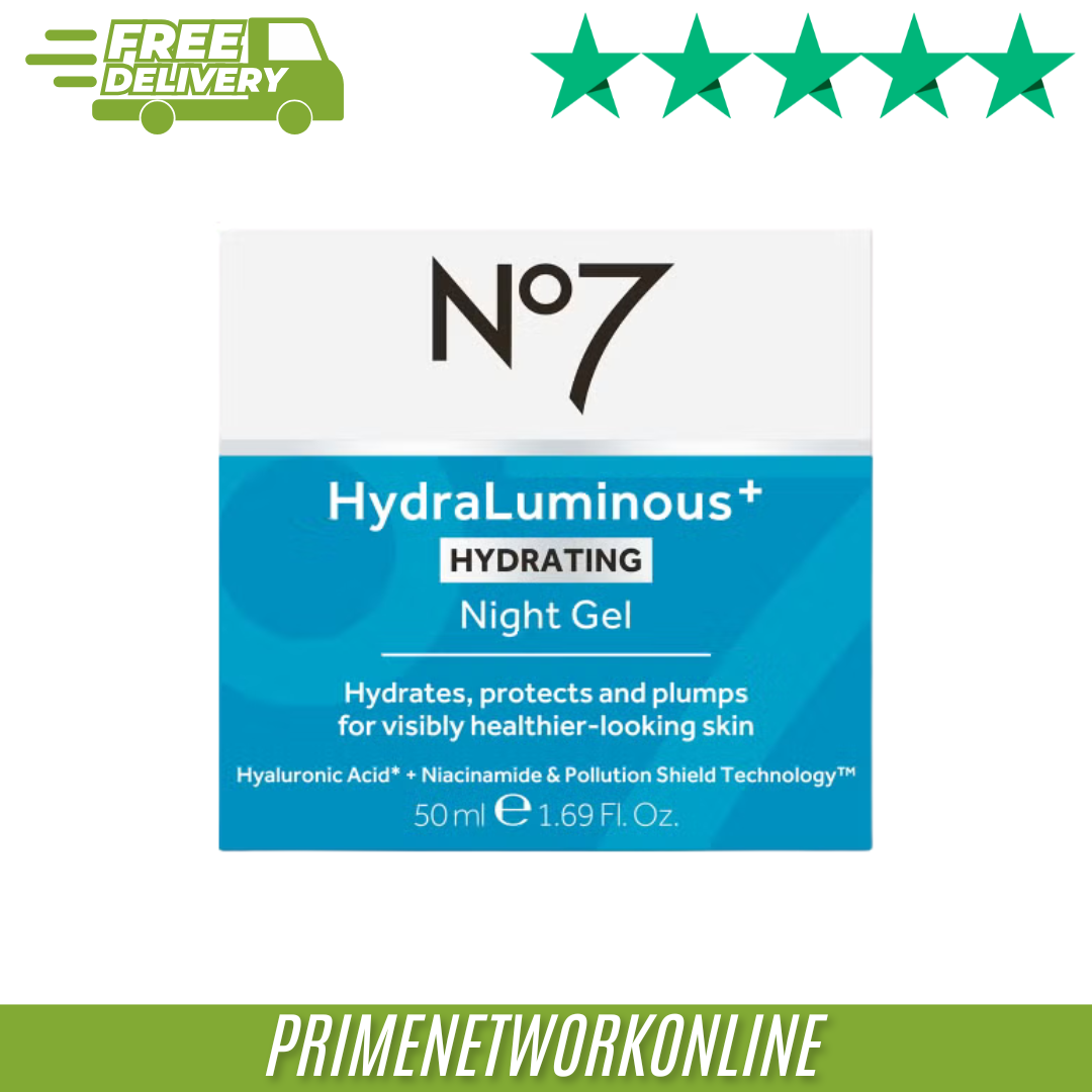 No7 HydraLuminous+ Night Gel – 50ml 100% ORIGINAL ⭐⭐⭐⭐⭐