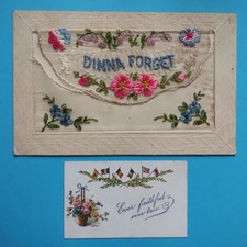Silk Embroidered Postcard with Insert - Dinna Forget