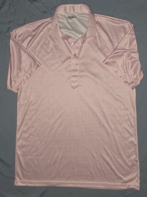 Collars and Co. Polo Shirt Mens Large Pink Gingham Check Dress Collar