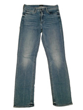 Mother Jeans Womens 25 Blue Cotton Stretch Medium Wash Whiskered Straight Leg