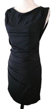 Express Black Sleeveless Ruched Cocktail Dress Size 0 LBD Full Back Zipper