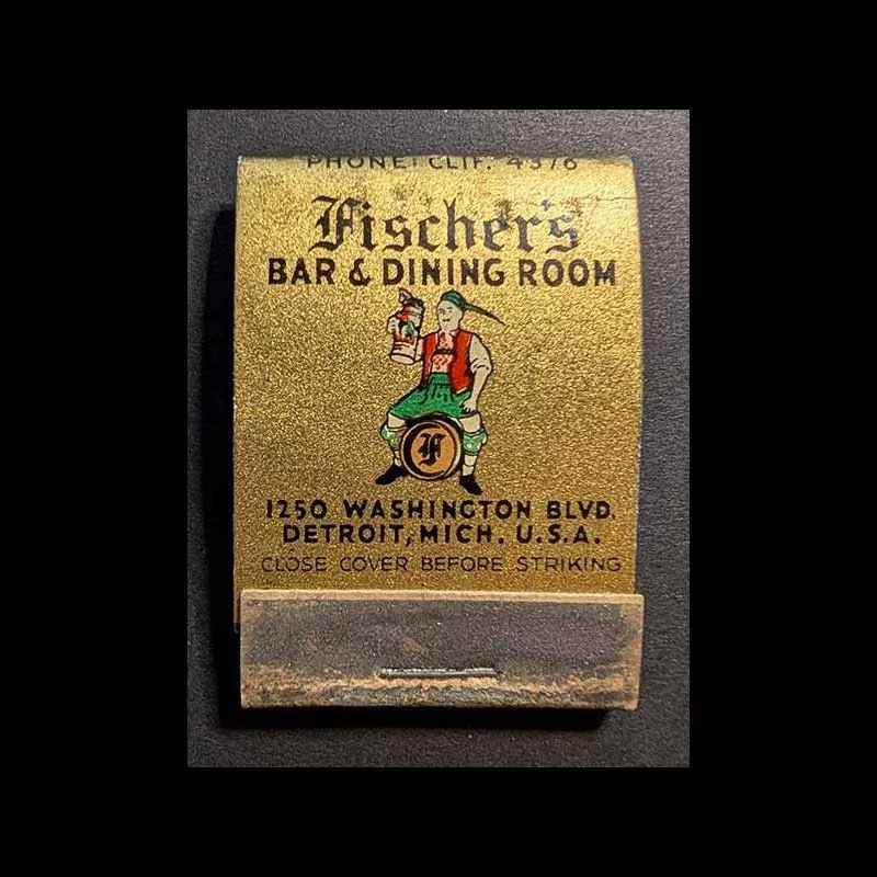 Feature Matchbook Full Book Fischer's Bar & Dining Room Detroit, MI - Image 2 of 3
