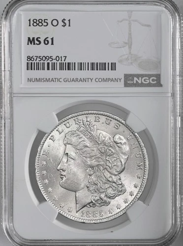 1885-O  $1  MORGAN SILVER DOLLAR  "NEW ORLEANS"   NGC MS61 #8675095-017