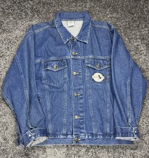 Disney Store Embroidered Denim Jacket Mickey Mouse Oversized M Vintage