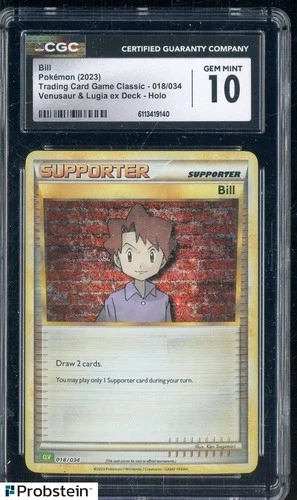 2023 Pokemon Classic Venusaur & Lugia ex Deck 018/034 Bill Holo CGC 10 GEM MINT