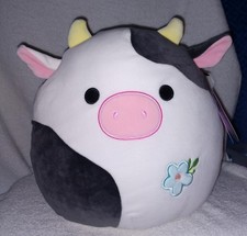 Squishmallows Connor the Black  White Cow 11" NWT
