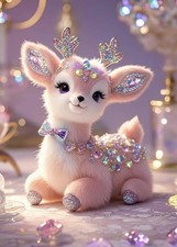Pink Deer 5D DIY Diamond Art Kit For Adults Crystal Velvet Animal Wall Decor