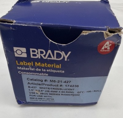 Brady M6-21-427 Multi-Purpose White Translucent Label Tape for M610/M611/M710