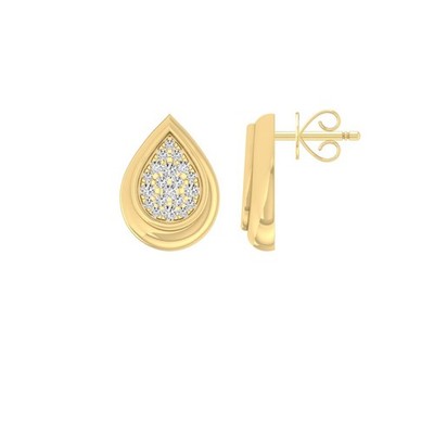 Ohrstecker 0,2 kt im Labor gezüchteter Diamant 10 K Gelbgold Geschenk für Frauen