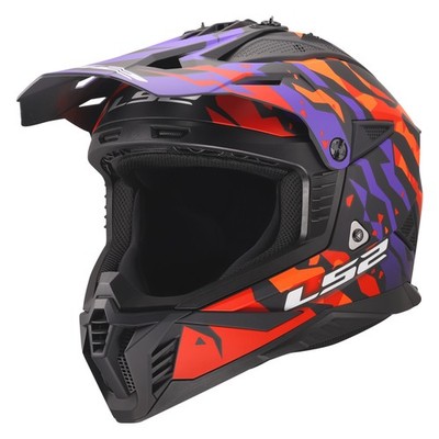 LS2 Gate II Electra Moto Helmet Matte Purple Orange XL