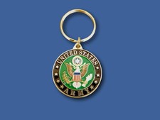 U.S MILITARY ARMY METAL KEYCHAIN RING U.S ARMY INSIGNIA NEW