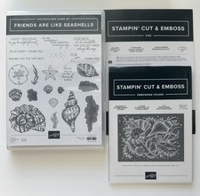 Stampin  Up Friends Are Like Seashells Stamp Set, Dies  Embossing Folder