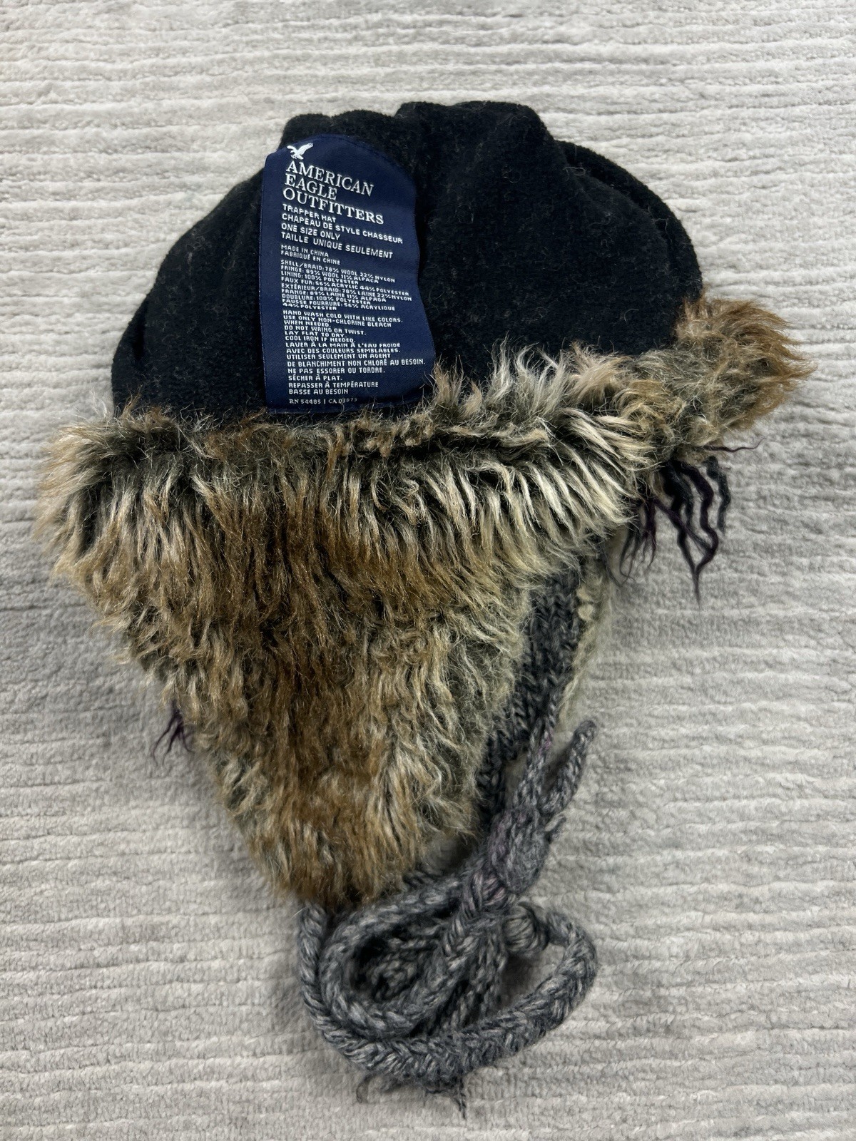 American Eagle Mohawk Trapper Winter Hat Faux Fur… - image 5