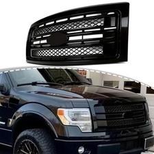 Front Bumper Grille Gloss Black Fit For 2009-2014 Ford F-150 F150 Platinum