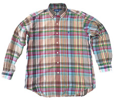 Ralph Lauren Shirt Mens Medium Plaid Long Sleeve Dress Button Down VTg Blake
