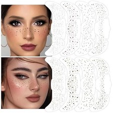 8Ps Face Glitter Speckles Patches, 2Colors 4Styles Glitter Freckles B0DP6TG78C