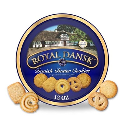Premium Assorted Butter Cookies in Gift Tin for Sharing and Gifting, 12 oz