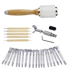 20 PCS Leather Stamping Tool Leather Carving Working Saddle Making Tools DIY ...