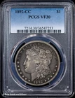 1892-CC $1 Morgan Silver Dollar PCGS VF 30