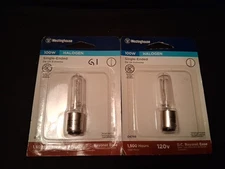 2 Westinghouse 100W D.C. Bayonet Base Single Ended Bulbs 04746