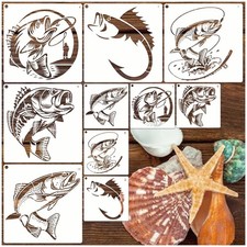 Fish Stencils for Painting Reusable Fishing Stencils Large Fisherman Template Pa