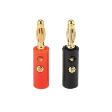 X AUTOHAUX 10pcs Banana Plugs 4mm Speaker 39x9mm / 1.54"x0.35" L D , Black