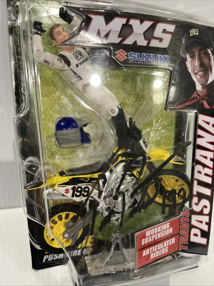 AUTOGRAPHED  TRAVIS PASTRANA #199 MXS Suzuki Motorcycle - Image 2 of 4