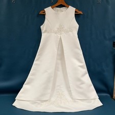 St. Tropez White Embroidered A-Line Youth Girl's Formal Dress Sz 14