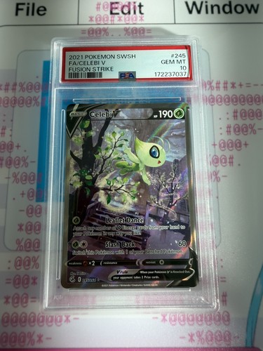 2021 POKEMON SWORD & SHIELD FUSION STRIKE #245 FULL ART/CELEBI V English PSA 10