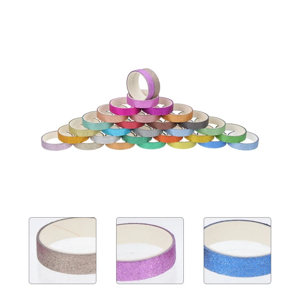 30 rouleaux paillettes Washi Tapes Washi Tapes Diy Scrapbooking Washi Tapes - Photo 3/4