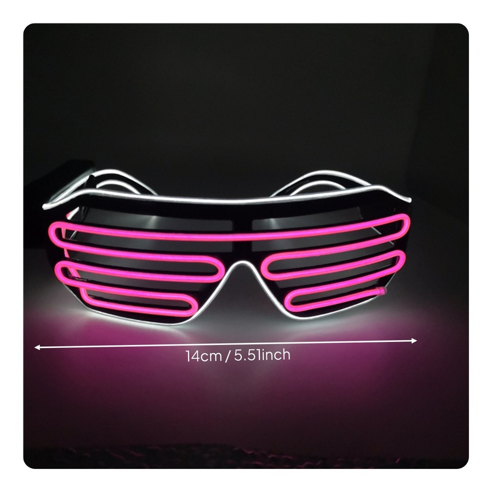 Wire Color Code Pu LED Shutter Glasses Two-Tone Color EL Wire Glasses Flashing Modes for ...
