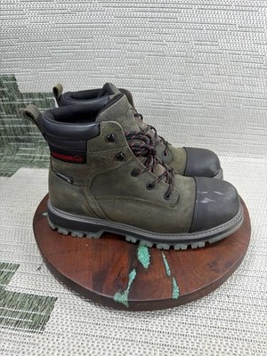 Wolverine Boots Mens Size 11.5 M Floorhand Lx Cp Steel Toe Work Green Leather