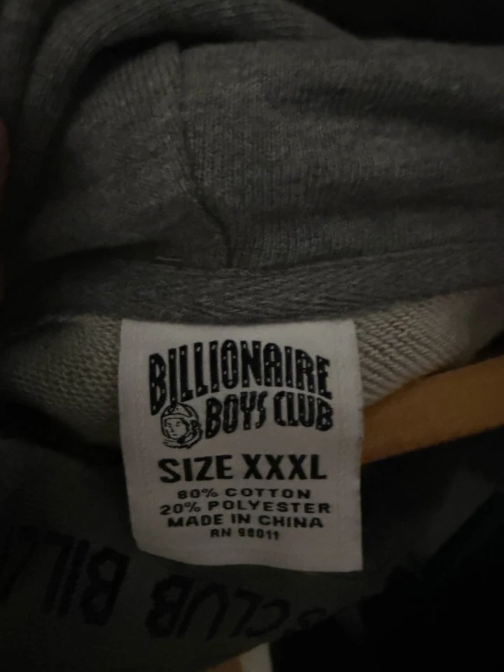 Billionaire Boys Club Gray Simple Logo Pullover Hoodie XXXL NEVER WORN - Image 3 of 3