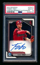2024 BOWMAN CHROME TOMMY TROY RC AUTO AUTOGRAPH DIAMONDBACKS ROOKIE PSA 10 GEM!