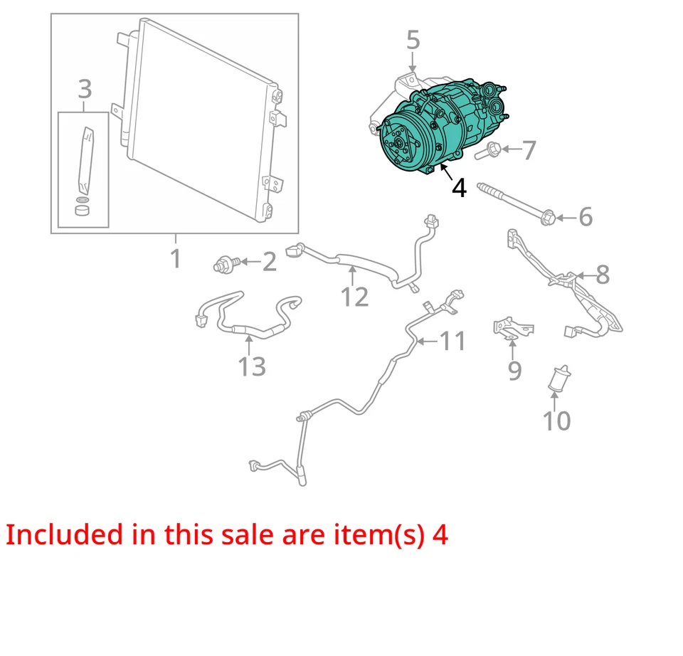 Jaguar XF 2015 aire acondicionado aire acondicionado compresor de aire acondicionado OEM 150 k millas - LKQ399061516 Foto 4 de 4