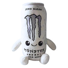 White Energy Drink Plush Soft Toy 9 inch Monster Plushie Stuffed Doll
