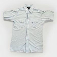 Mens Van Heusen Shirt Splendor Knit Polyester Stretch Vtg 60s 70s Disco Medium