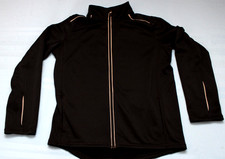 Lands' End Boys Black Zip Jacket with Reflective Piping Size 10-12 Medium