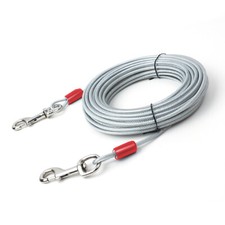10/16/20/30/33FT Dog Tie-Out Cable Heavy Duty Steel Wire Pet Leash up to 300 lbs
