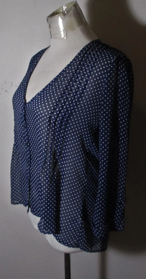 Blusa transparente a lunares azul KIRRA talla S Foto 4 de 4