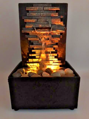 #ad #ad Tabletop Water Fountain Led Lights Soothing Water Flowing Brick Wall Sound 7.25quot; C $28.35