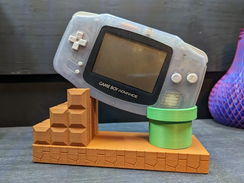 Nintendo Game Boy Advance GBA Handheld Console Display Stand Super Mario Theme